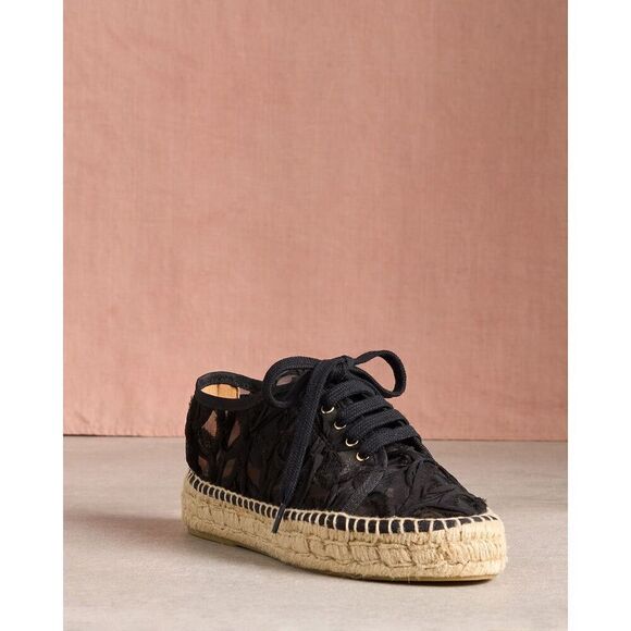 Sundance Lace Petals Sneaker Black Chunky size EU 40 US 9 - Picture 1 of 11